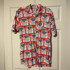 Men’s size XL Budweiser short sleeve button up shirt